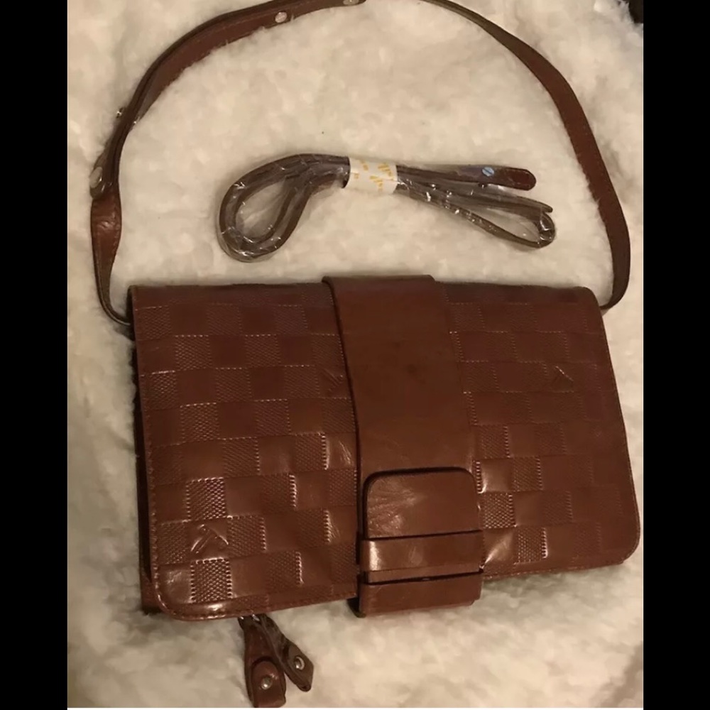 Asile LeatherLook Handbag removable zippered pouch